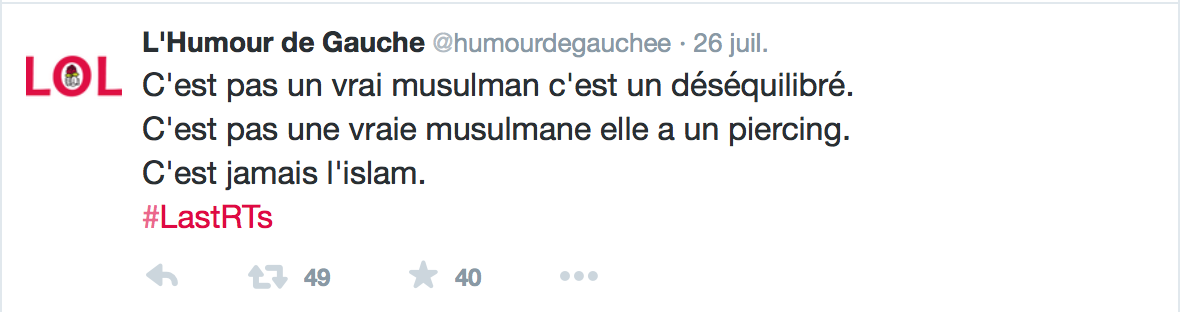 Tweet humour de gauche