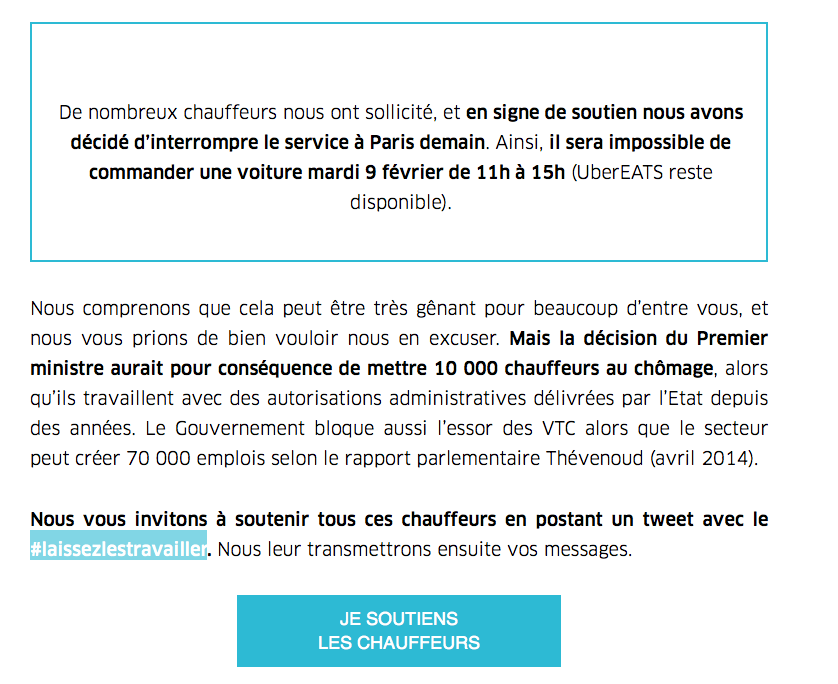 Mobilisation Uber