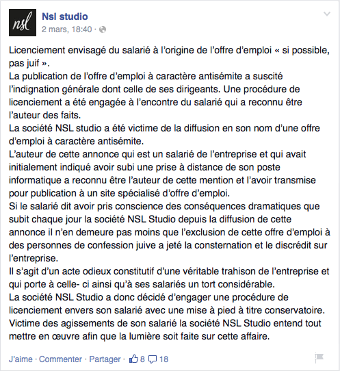 NSL Studio Licenciement