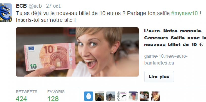 Selfie Billet de 10 euros