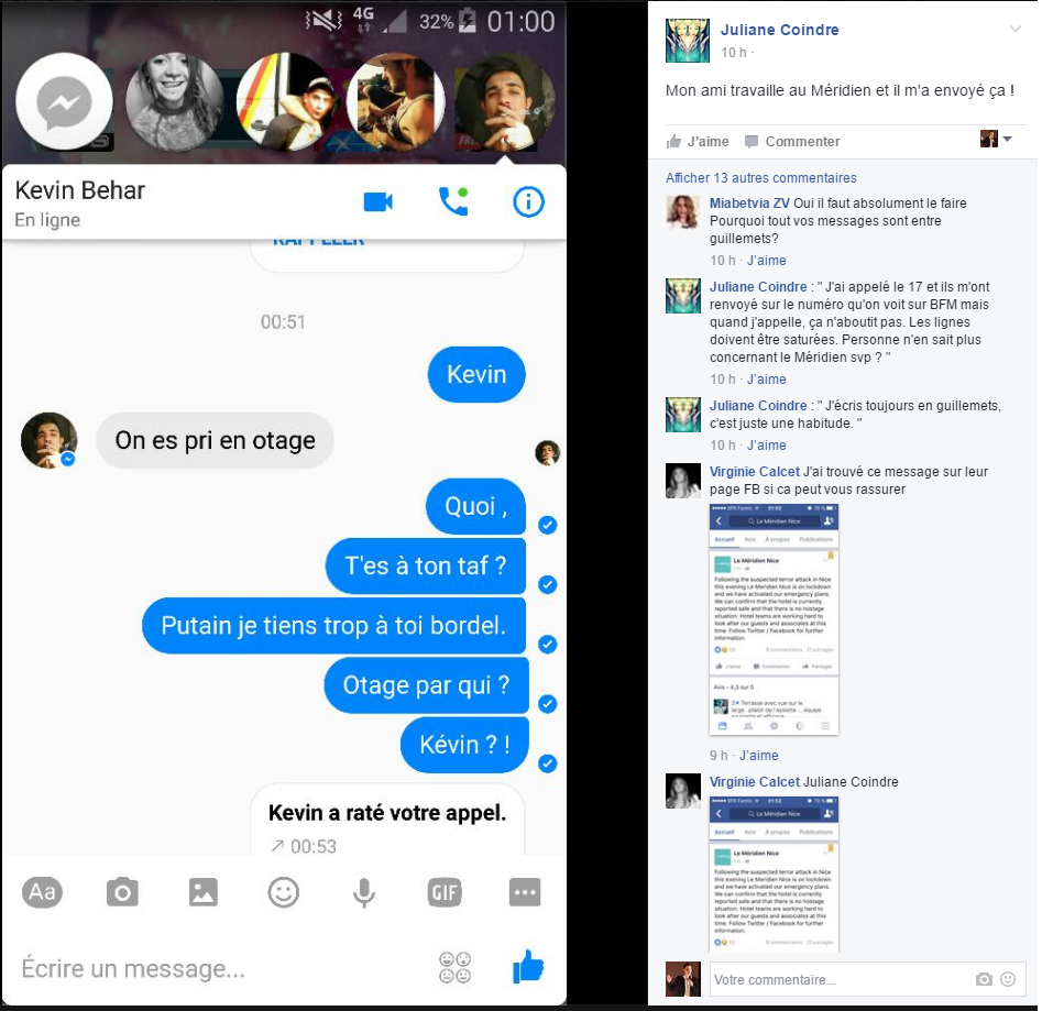 Méridien rumeur Facebook Nice Attentat